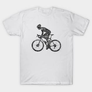 Road bike man black and white T-Shirt